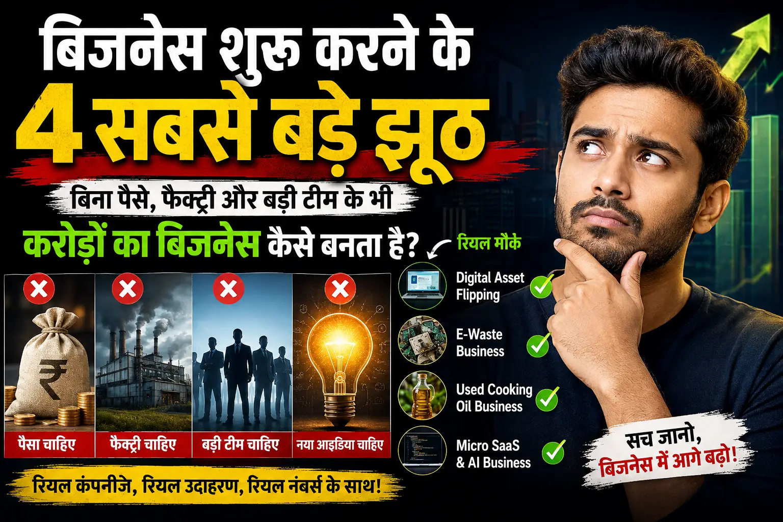 बिजनेस शुरू करने के 4 सबसे बड़े झूठ: बिना पैसे, फैक्ट्री और बड़ी टीम के भी करोड़ों का बिजनेस कैसे बनता है?